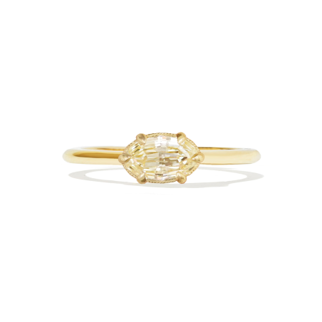 Best Seller Yellow East West Scissor Oval Diamond Solitaire Ring