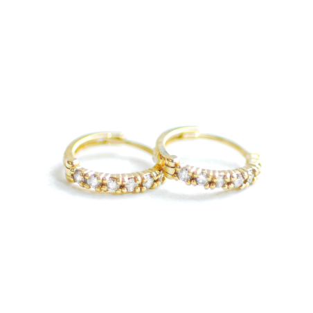 Best Seller Classic Gold Diamond Huggie Earrings