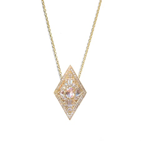 Best Seller Large Kite Shape Oval Diamond Necklace