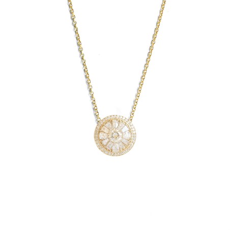 Best Seller Pear & Round Brilliant Cut Halo Diamond Mosaic Pendant